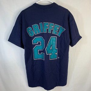 Vintage 1998 Seattle Mariners Ken Griffey Jr #24 T-Shirt MLB Baseball USA Large